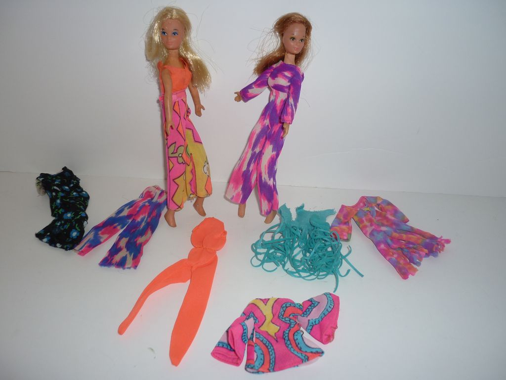 1971-74 Mattel Rock Flower Dolls~Heather, Lilac and 8 pieces Clothes/Accessories 1971-74 Mattel Rock Flower Dolls~Heather, Lilac and 8 pieces Clothes/Accessories