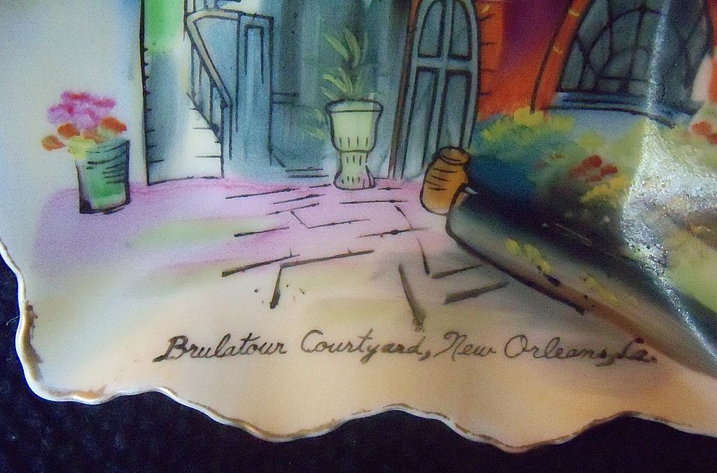 Vintage Brulatour Courtyard, New Orleans Porcelain Dish Vintage Brulatour Courtyard, New Orleans Porcelain Dish