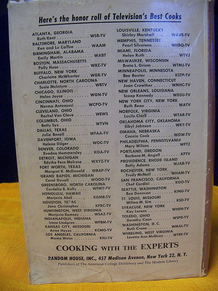 Cooking with the Experts, 1955 Cooking with the Experts, 1955
