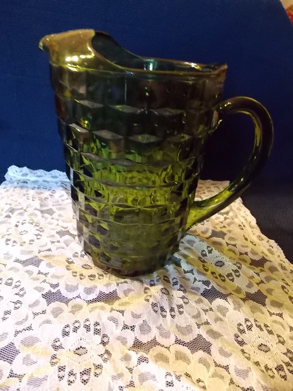 Vintage Fostoria Green Pitcher Vintage Fostoria Green Pitcher