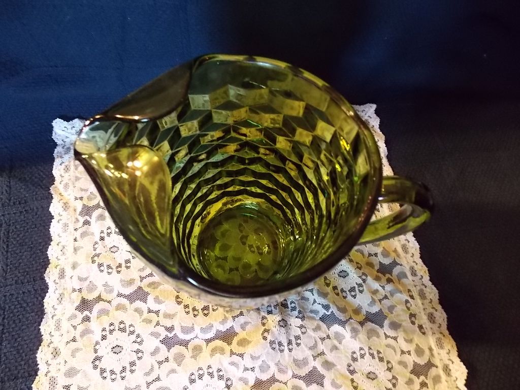 Vintage Fostoria Green Pitcher Vintage Fostoria Green Pitcher