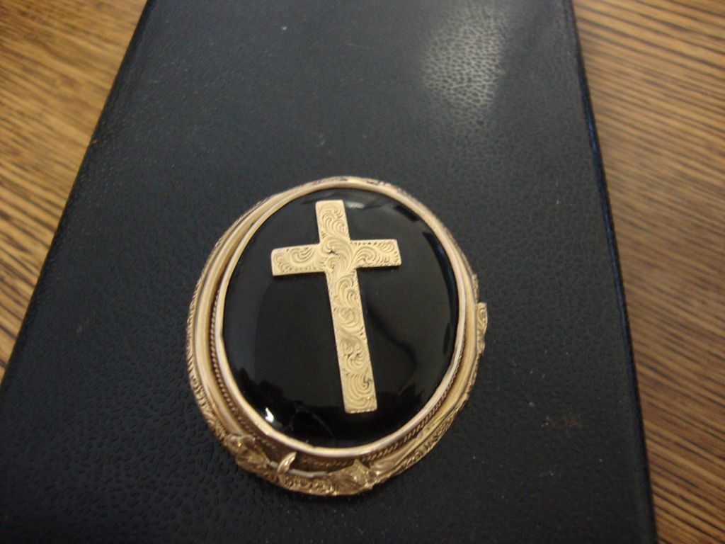 10K Gold & Black Onyx Mourning Pin 10K Gold & Black Onyx Mourning Pin