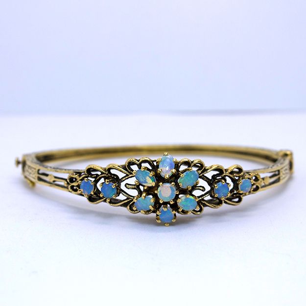 Victorian 14K Gold and Opal Flower Bracelet Victorian 14K Gold and Opal Flower Bracelet
