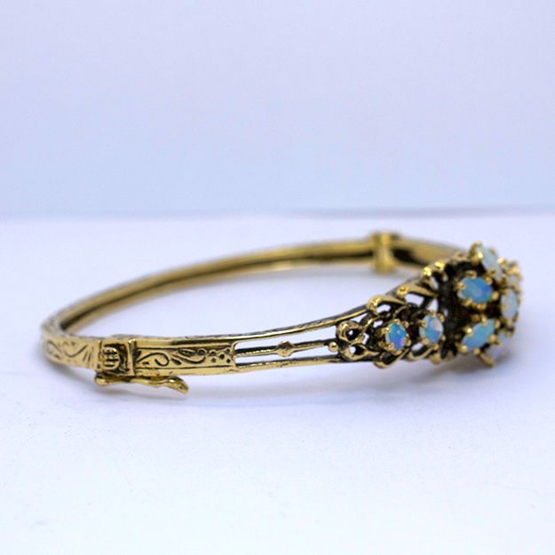 Victorian 14K Gold and Opal Flower Bracelet Victorian 14K Gold and Opal Flower Bracelet