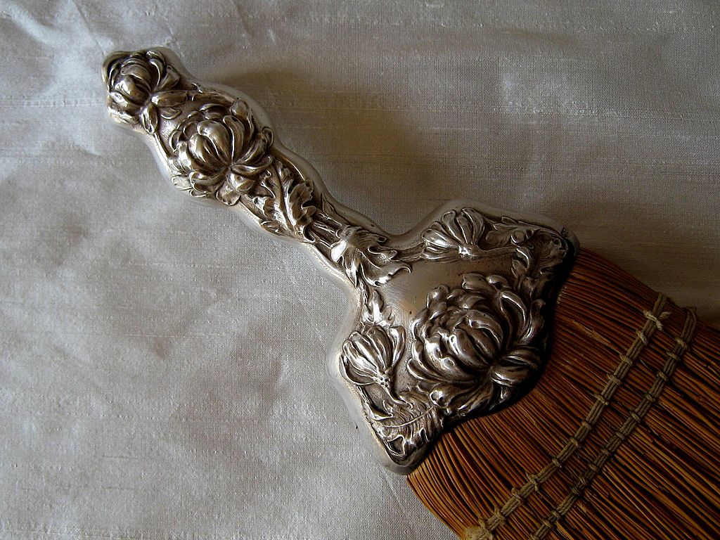 Antique Sterling Silver Handled Whisk Broom ~ Chrysanthemums Antique Sterling Silver Handled Whisk Broom ~ Chrysanthemums