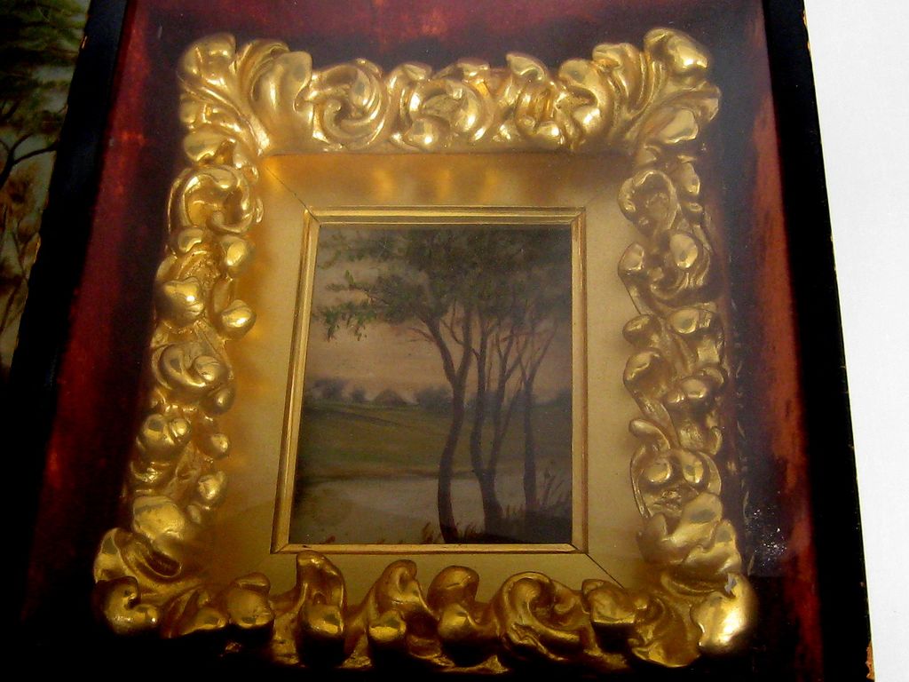 Antique Victorian Gilt Composition Frame in Shadow Box c1880 Antique Victorian Gilt Composition Frame in Shadow Box c1880