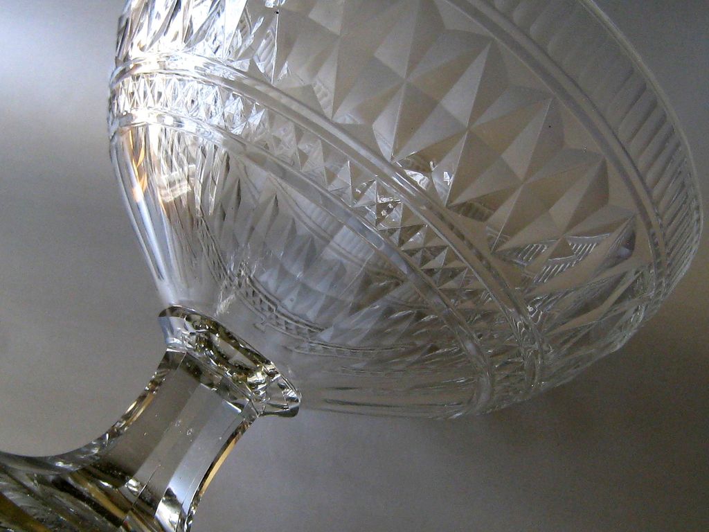 Large 16" Antique Anglo Irish Cut Glass Covered Compote Bowl Lemon Squeezer Foot Large 16" Antique Anglo Irish Cut Glass Covered Compote Bowl Lemon Squeezer Foot