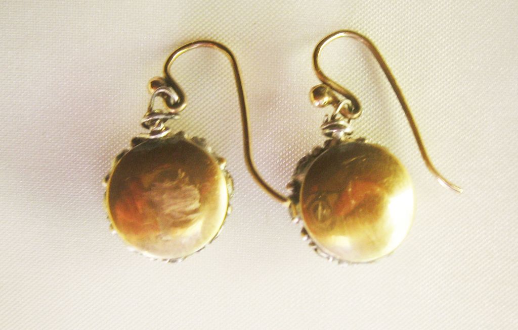 .LABOR DAY....HUGE Antique English Georgian 9 kt Gold (5) Carat Rock Crystal Earrings .LABOR DAY....HUGE Antique English Georgian 9 kt Gold (5) Carat Rock Crystal Earrings