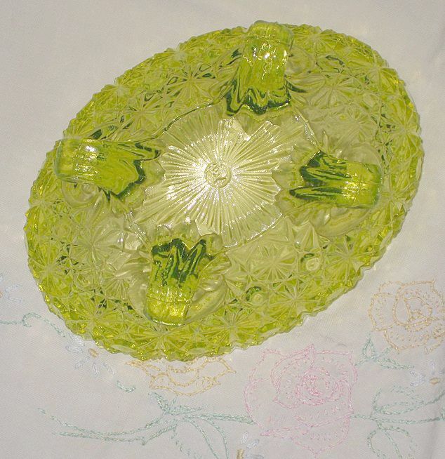 Uranium Glass Daisy and Button Pattern by Anchor Hocking Uranium Glass Daisy and Button Pattern by Anchor Hocking