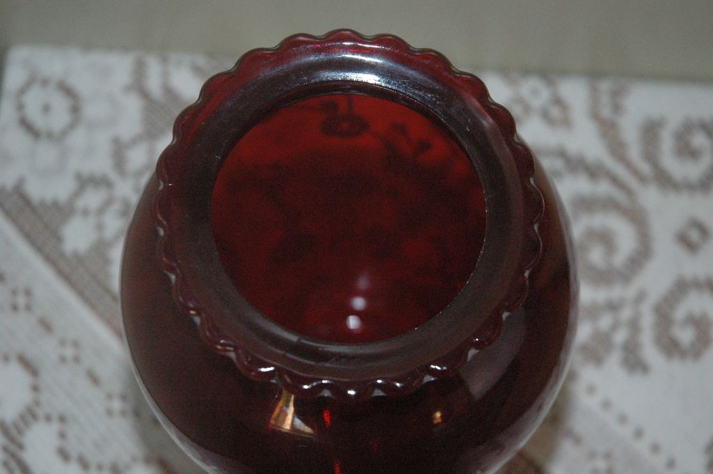 Ruby Red Glass Vase by Anchor Hocking Ruby Red Glass Vase by Anchor Hocking