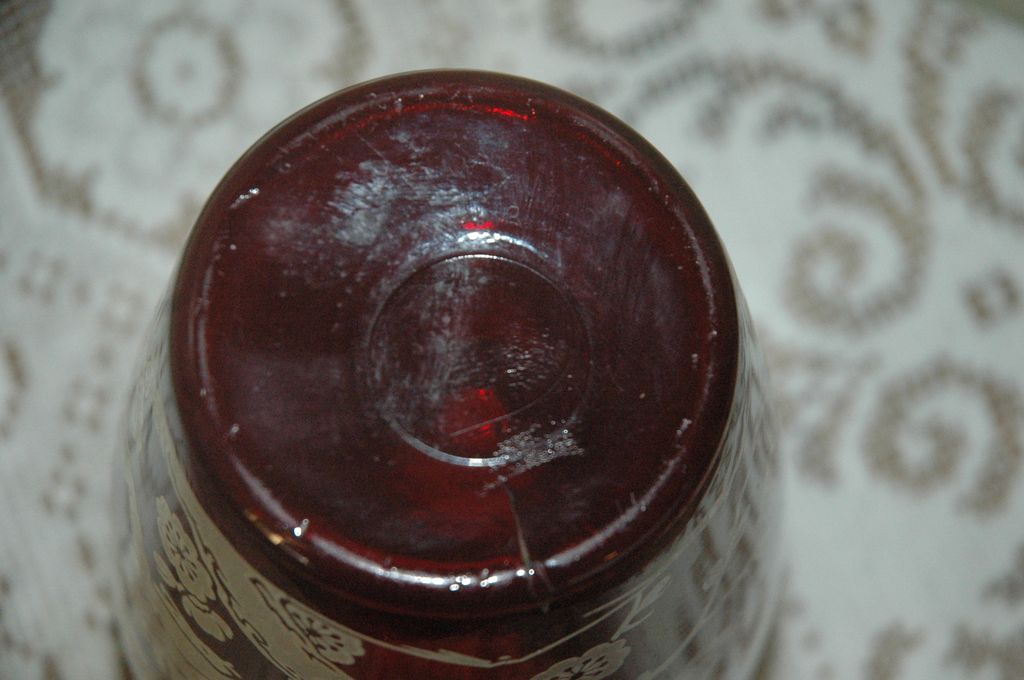 Ruby Red Glass Vase by Anchor Hocking Ruby Red Glass Vase by Anchor Hocking