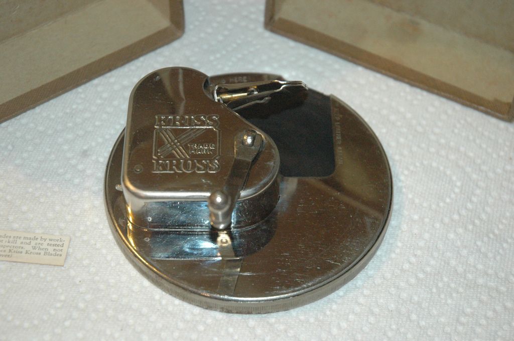 Kriss Kross Safety Razor and Stropper Vintage 1920's Kriss Kross Safety Razor and Stropper Vintage 1920's