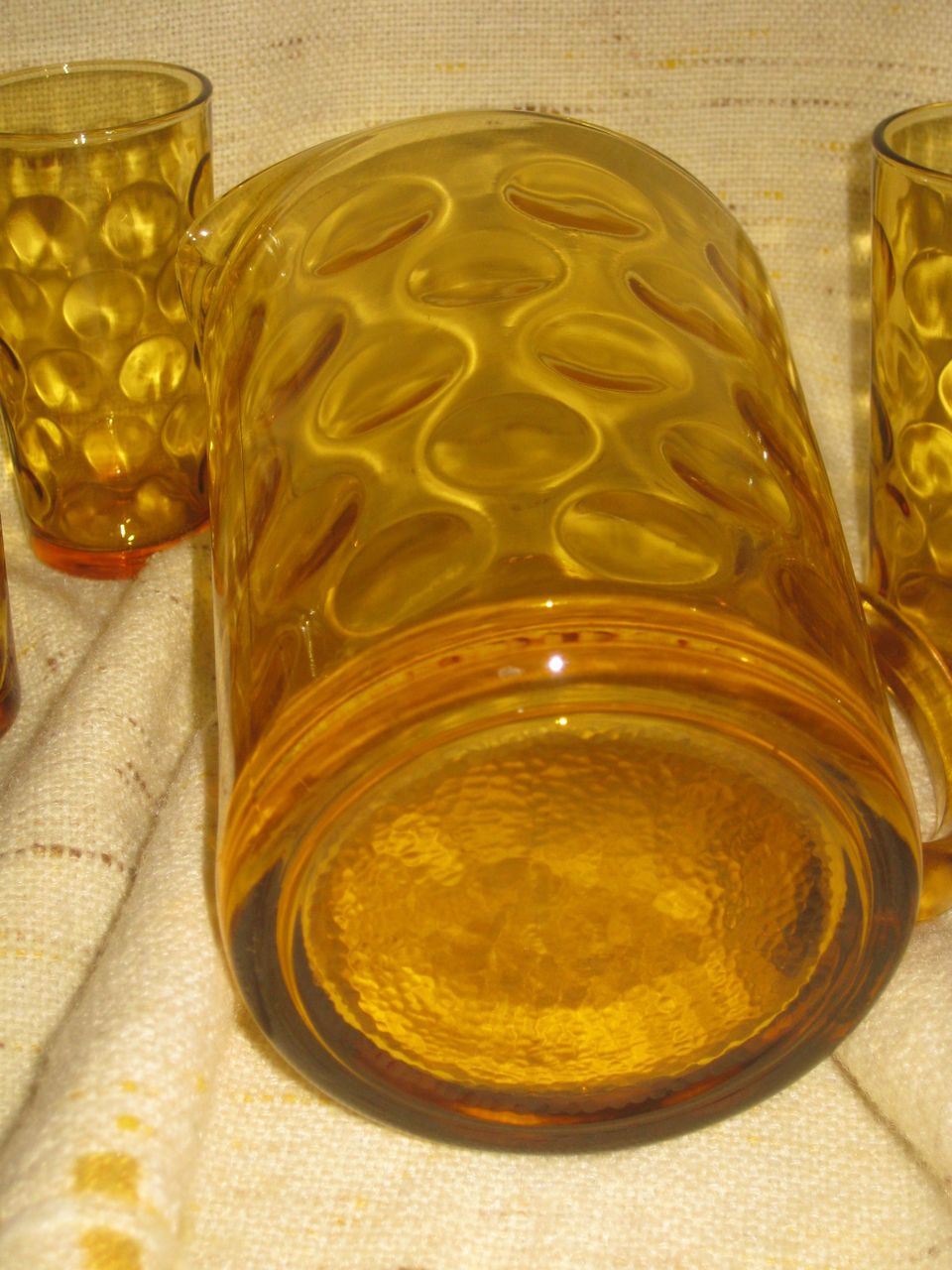 Hazel Atlas El Dorado Amber Glass Pitcher with Six Glasses Hazel Atlas El Dorado Amber Glass Pitcher with Six Glasses