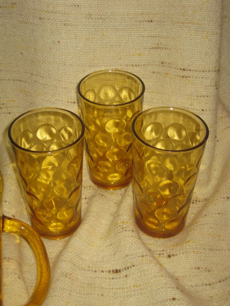 Hazel Atlas El Dorado Amber Glass Pitcher with Six Glasses Hazel Atlas El Dorado Amber Glass Pitcher with Six Glasses