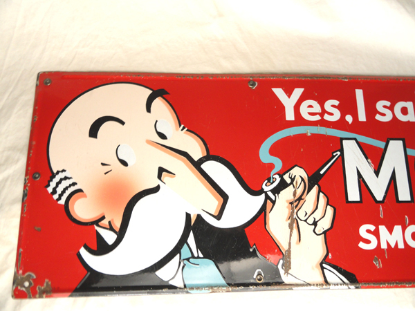 Model Smoking Tobacco Porcelain Advertising Sign Model Smoking Tobacco Porcelain Advertising Sign