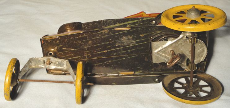 Strauss Trik Auto Mechanical Tin Lithographed Wind Up Toy Car - 1920's Strauss Trik Auto Mechanical Tin Lithographed Wind Up Toy Car - 1920's