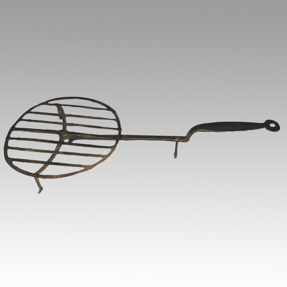 18th Century Primitive Wrought Iron Whirling Gridiron Broiler Hearth Cooking Implement 18th Century Primitive Wrought Iron Whirling Gridiron Broiler Hearth Cooking Implement