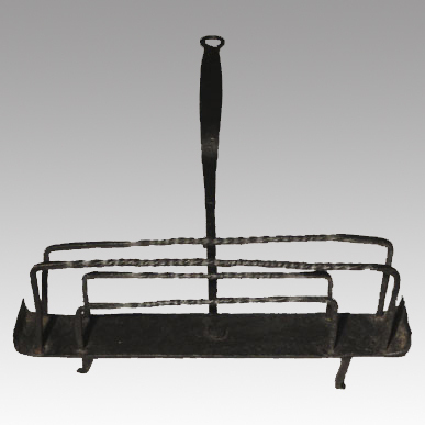 18th Century Primitive Wrought Iron Swivel Toaster Hearth Cooking Implement 18th Century Primitive Wrought Iron Swivel Toaster Hearth Cooking Implement