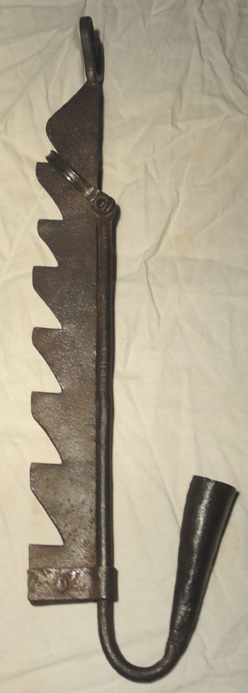 18th Century Primitive Wrought Iron Loom Light w/ Heart Design 18th Century Primitive Wrought Iron Loom Light w/ Heart Design