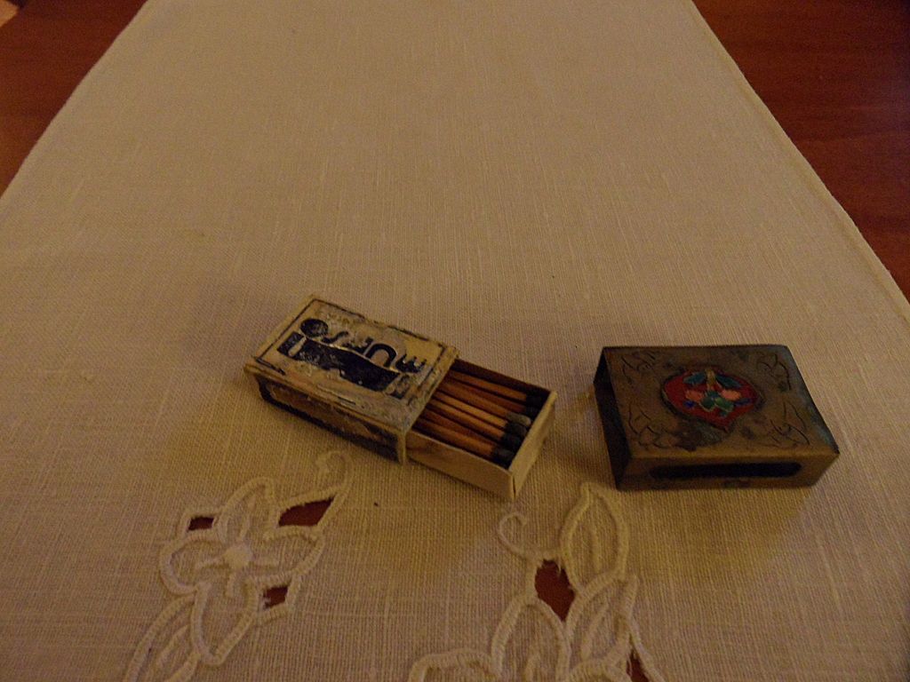 Vintage - Brass - Match Holder - Enameled Vintage - Brass - Match Holder - Enameled