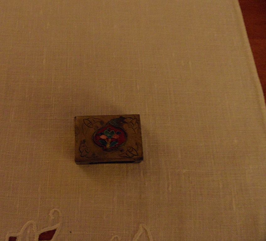 Vintage - Brass - Match Holder - Enameled Vintage - Brass - Match Holder - Enameled