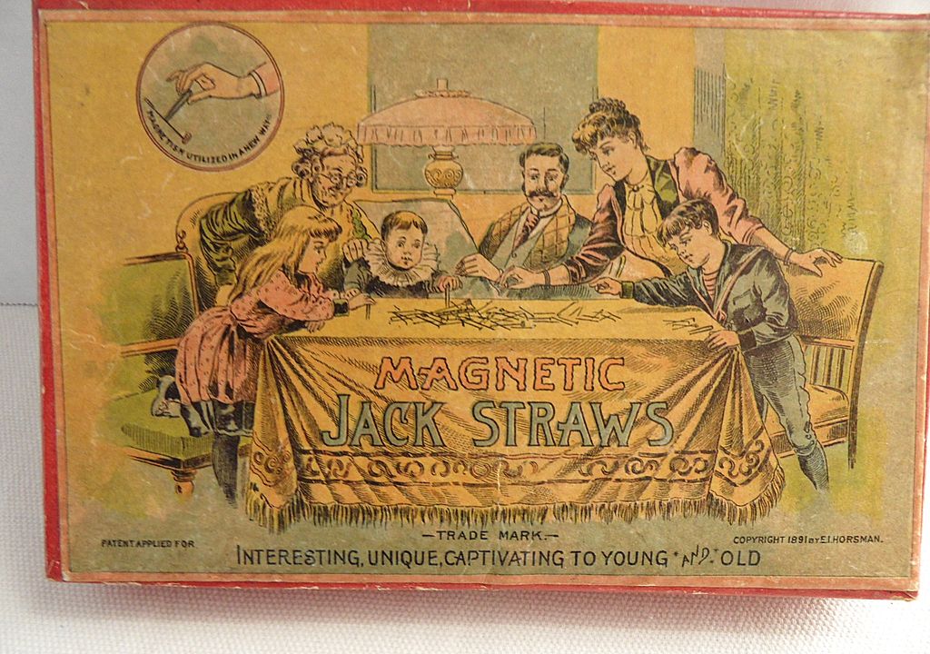 Antique - Magnetic Jack Straws Game - 1891 Antique - Magnetic Jack Straws Game - 1891