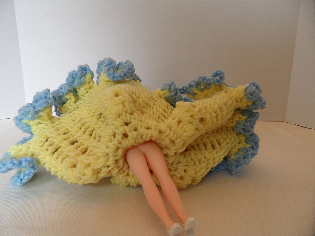Vintage - Plastic Doll with Crocheted Dress Vintage - Plastic Doll with Crocheted Dress