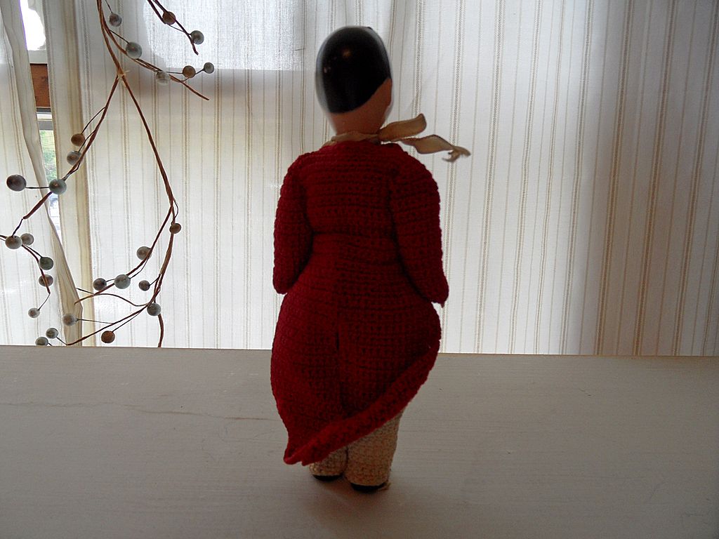 Vintage - Hard Plastic Doll - Crocheted Clothes - Man Vintage - Hard Plastic Doll - Crocheted Clothes - Man