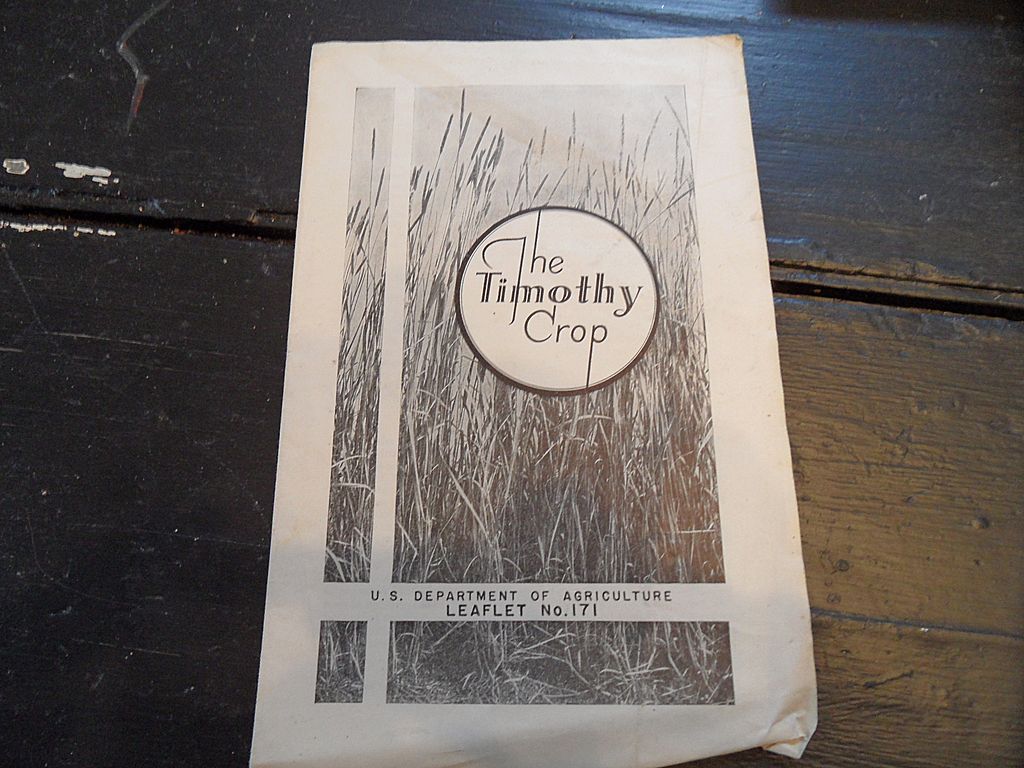 Vintage - "The Timothy Crop", US Dept of Agriculture, 1939 Vintage - "The Timothy Crop", US Dept of Agriculture, 1939