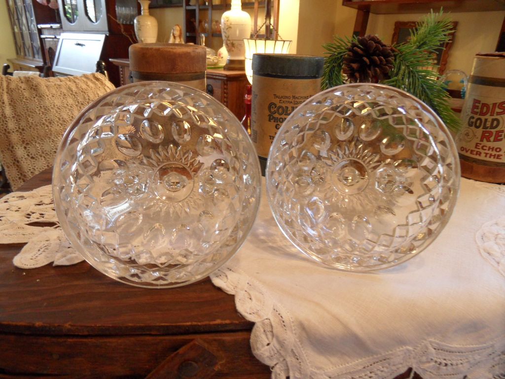 Vintage - Candle Holder Set - Clear Glass Vintage - Candle Holder Set - Clear Glass