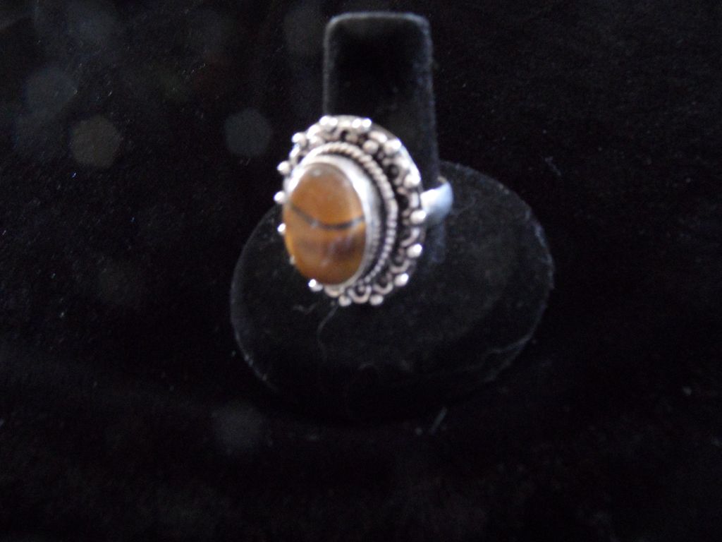 Vintage - .925 Sterling Silver Cocktail Ring - Tiger Eye Vintage - .925 Sterling Silver Cocktail Ring - Tiger Eye