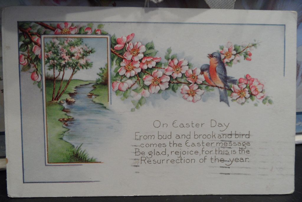 Vintage - Postcard - Easter - 1921 - Offset Green One Cent Washington Vintage - Postcard - Easter - 1921 - Offset Green One Cent Washington