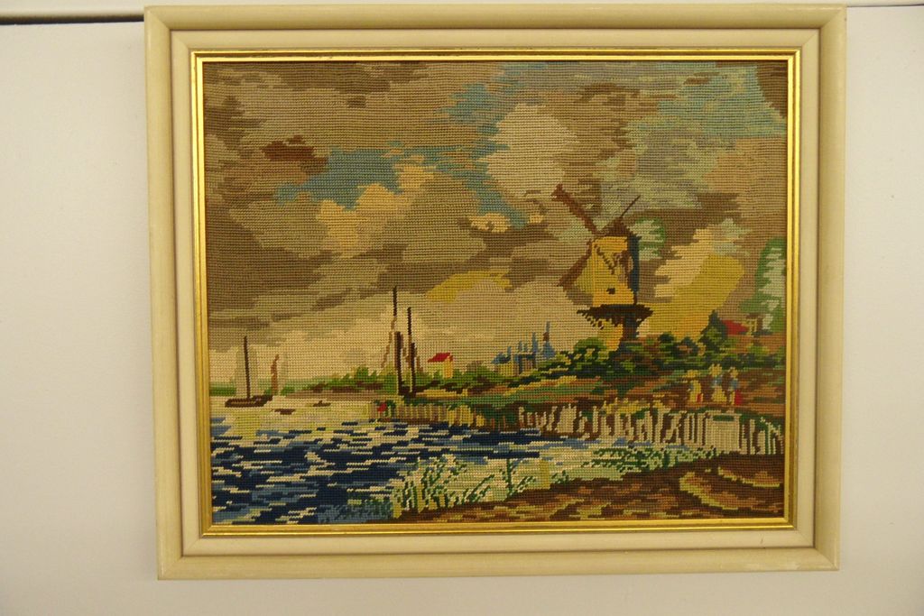 Vintage - Needlepoint Picture - Professionally Framed Vintage - Needlepoint Picture - Professionally Framed