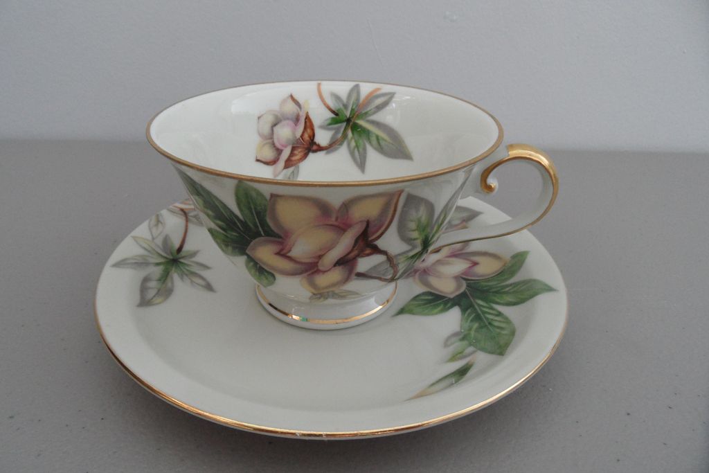 Vintage - Meito China - Woodrose - Footed Cup and Saucer Vintage - Meito China - Woodrose - Footed Cup and Saucer
