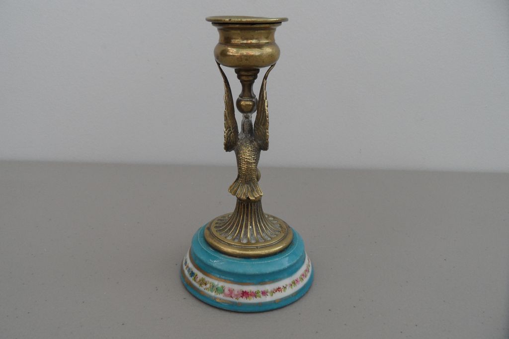 Antique - Napoleonic French Imperial Bronze Sevres Candle Stick Antique - Napoleonic French Imperial Bronze Sevres Candle Stick