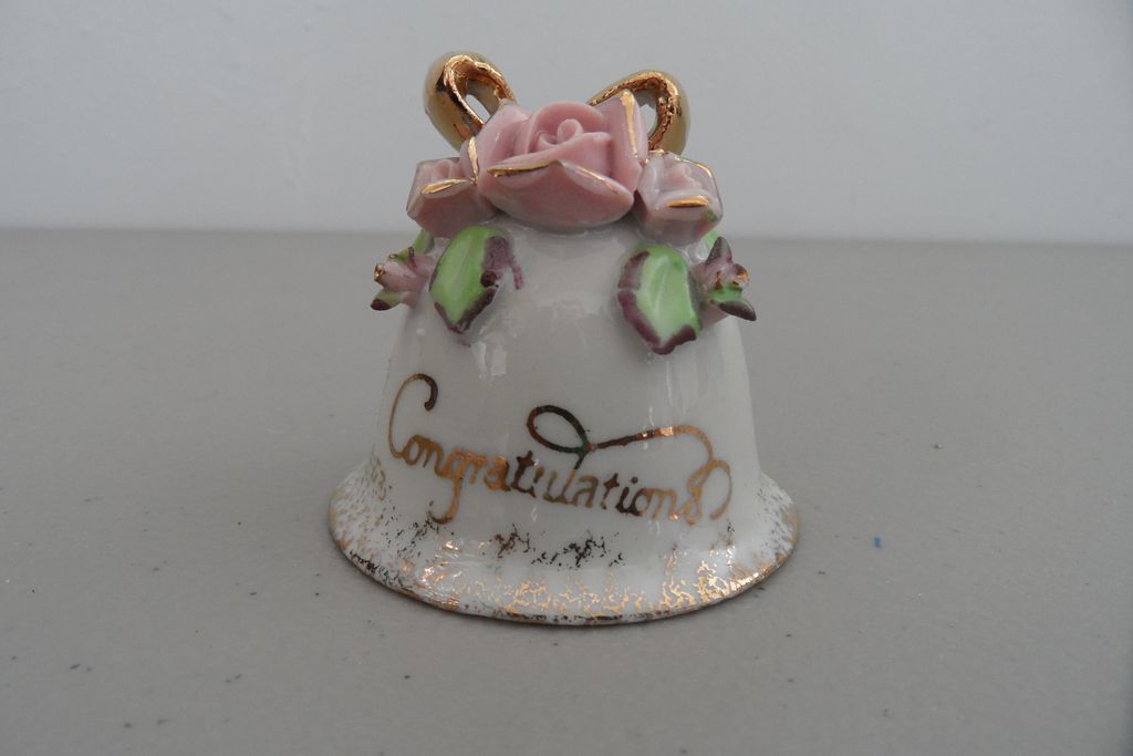 Vintage - Lefton - Congratulations Porcelain Bell Vintage - Lefton - Congratulations Porcelain Bell