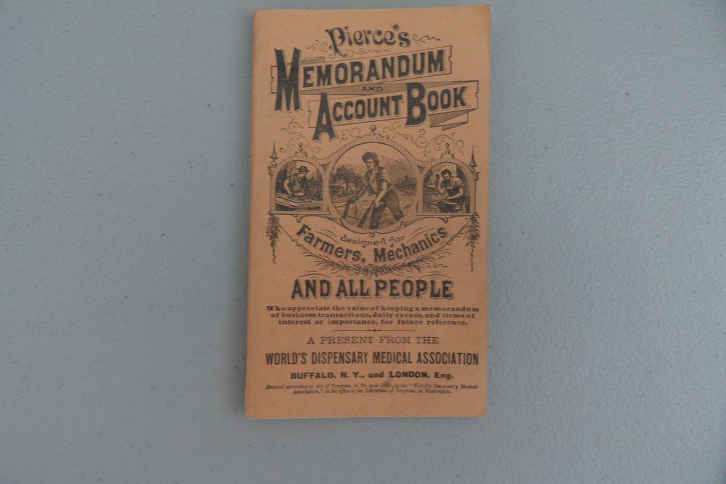 Antique - Pierce's Memorandum and Account Book - 1885 Antique - Pierce's Memorandum and Account Book - 1885