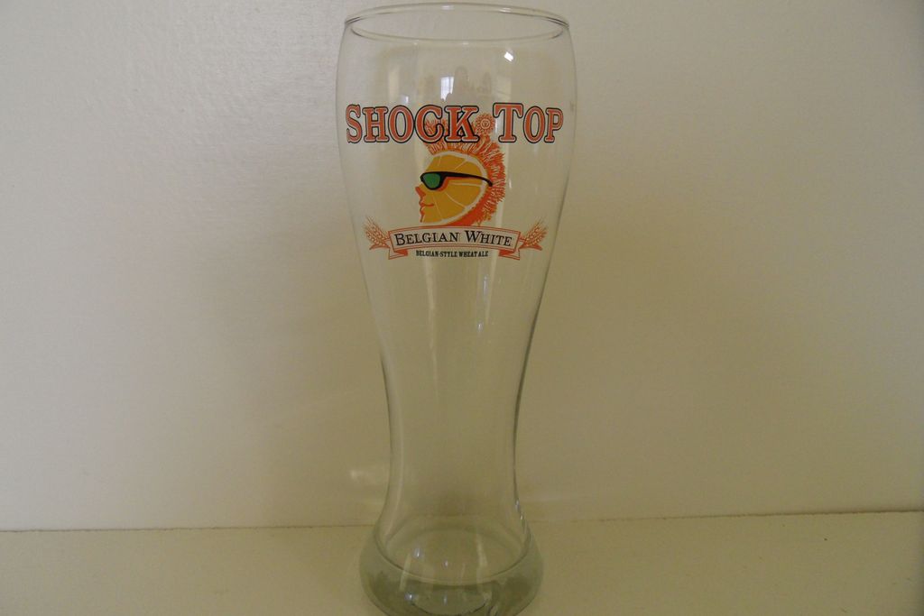 Vintage - Beer Glass - Shock Top Belgian White 16 oz, Belgian Style Wheat Ale Vintage - Beer Glass - Shock Top Belgian White 16 oz, Belgian Style Wheat Ale