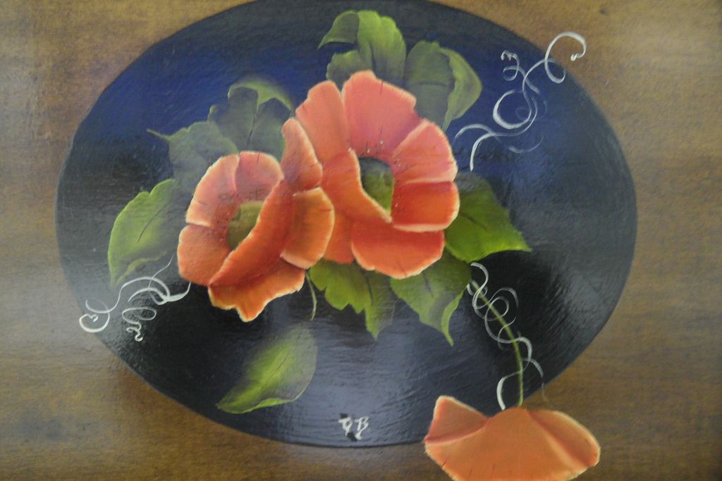 Vintage - Tray - Hand-Painted and signed by artist, DB Vintage - Tray - Hand-Painted and signed by artist, DB