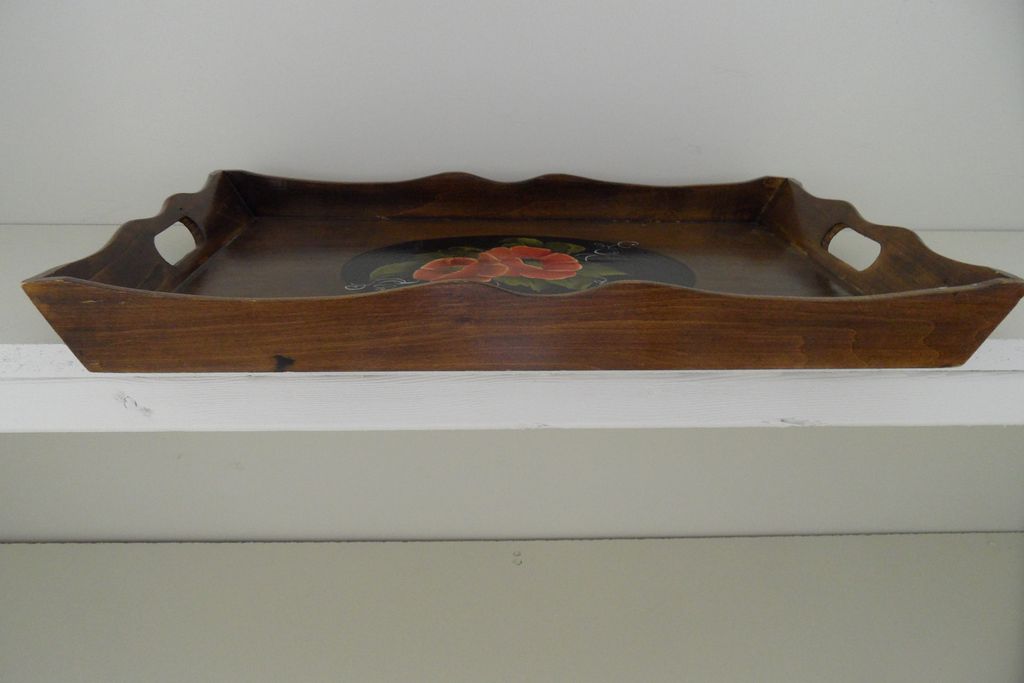 Vintage - Tray - Hand-Painted and signed by artist, DB Vintage - Tray - Hand-Painted and signed by artist, DB