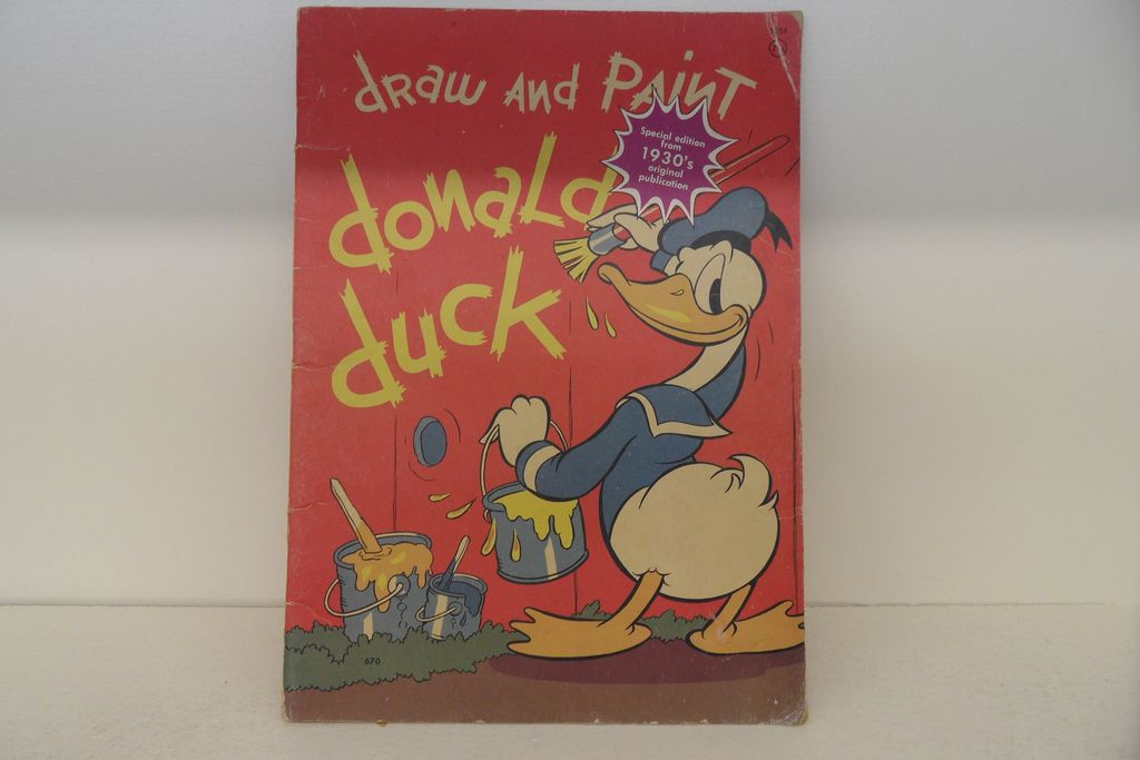 Vintage - Coloring Book - Draw and Paint - Featuring Donald Duck - 1936 Vintage - Coloring Book - Draw and Paint - Featuring Donald Duck - 1936