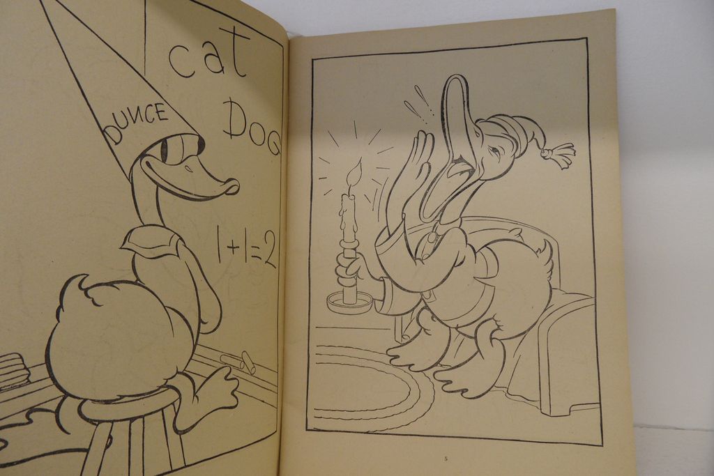Vintage - Coloring Book - Draw and Paint - Featuring Donald Duck - 1936 Vintage - Coloring Book - Draw and Paint - Featuring Donald Duck - 1936