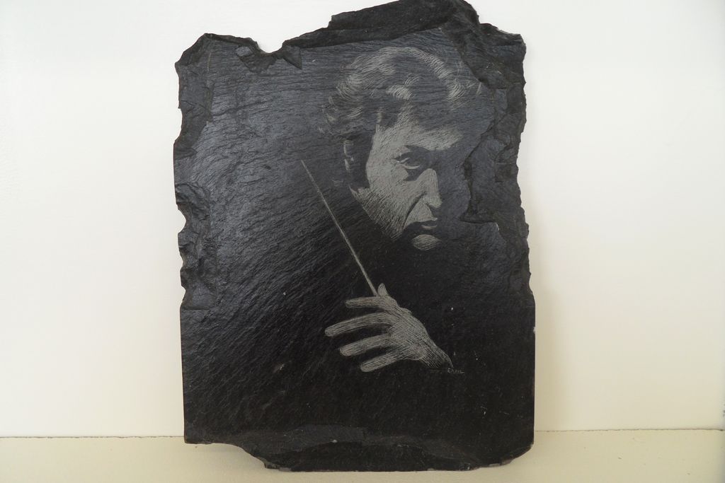 Vintage - Etching on Slate - Emil Brand Vintage - Etching on Slate - Emil Brand