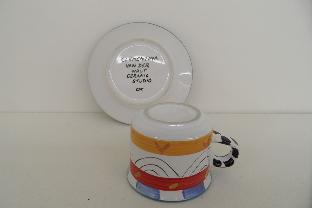 Vintage - Cup and Saucer - Clementina Van Der Walt Ceramics Vintage - Cup and Saucer - Clementina Van Der Walt Ceramics