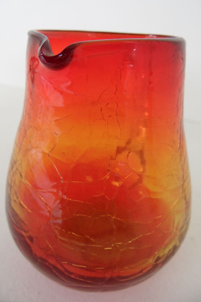 Vintage - Glass Pitcher - Amberina - Crackle Glass Vintage - Glass Pitcher - Amberina - Crackle Glass