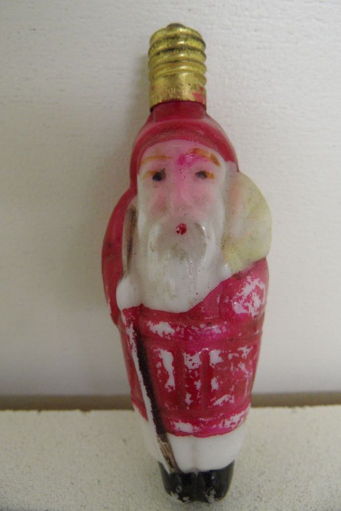 Vintage - Bulb - Santa - Hand-Blown and Painted Vintage - Bulb - Santa - Hand-Blown and Painted