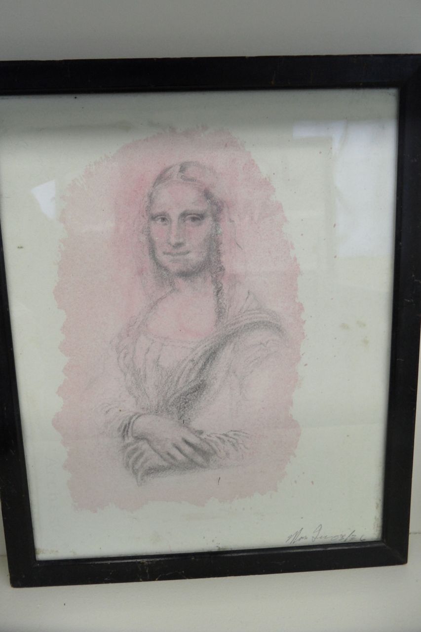 Vintage - Water Color and Penciled - Mona Lisa - 1936 Vintage - Water Color and Penciled - Mona Lisa - 1936