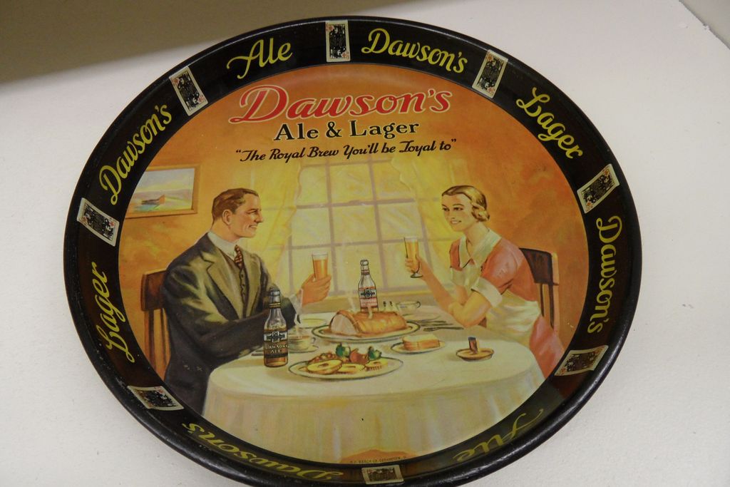 Vintage - Metal Tray - Dawson Ale and Lager Vintage - Metal Tray - Dawson Ale and Lager