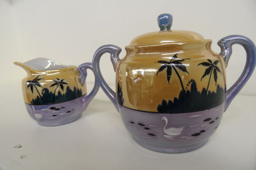 Vintage - Creamer and Sugar - Made in Japan - Lustreware Vintage - Creamer and Sugar - Made in Japan - Lustreware