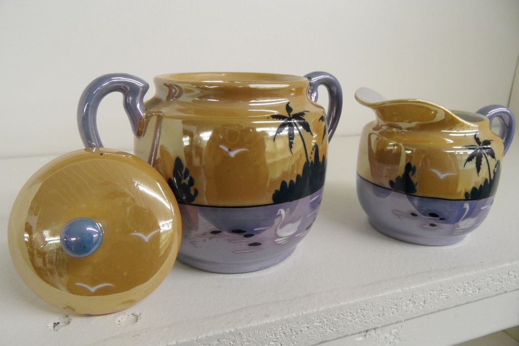 Vintage - Creamer and Sugar - Made in Japan - Lustreware Vintage - Creamer and Sugar - Made in Japan - Lustreware